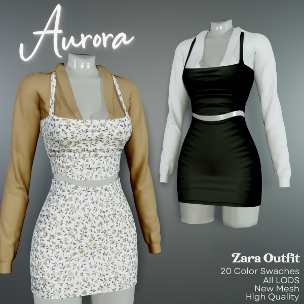 Alpha AU_Zara Outfit by aurorats4 - The Sims 4 Custom Content