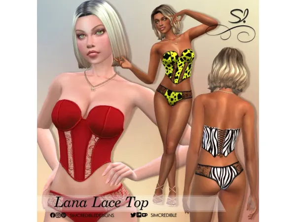 Mix Lana Lace Top ud83eudd70 - The Sims 4 Custom Content
