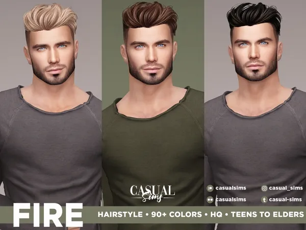 Alpha Fire Hairstyle [Simsfinds] by casualsims - The Sims 4 Custom Content