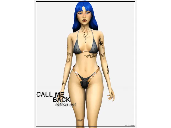 Mix Call Me Back Tattoo Set - The Sims 4 Custom Content