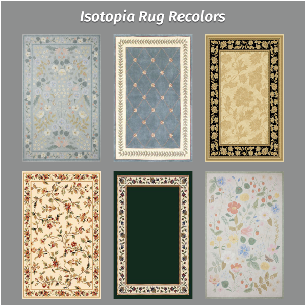 Isotopia Rug Recolors by simsfinds - The Sims 2 Custom Content
