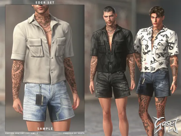 Alpha GASET Eder Shirt (Sample) - The Sims 4 Custom Content