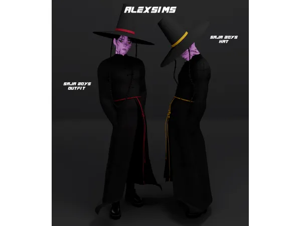 Maxis Match Saja Boys Outfit ALEXSIMS - The Sims 4 Custom Content