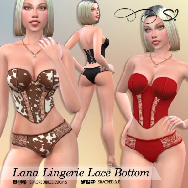 Mix Lana Lace Bottom by simcredible - The Sims 4 Custom Content