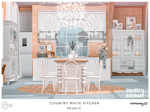 Alpha Country White Kitchen - The Sims 4 Custom Content