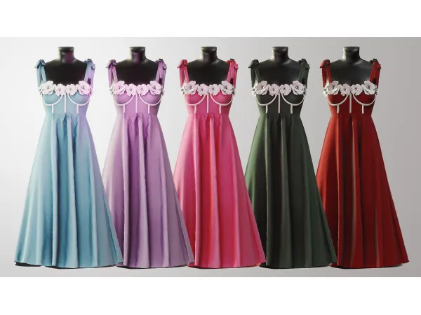 Alpha FLOWER DRESS by simsfinds - The Sims 4 Custom Content