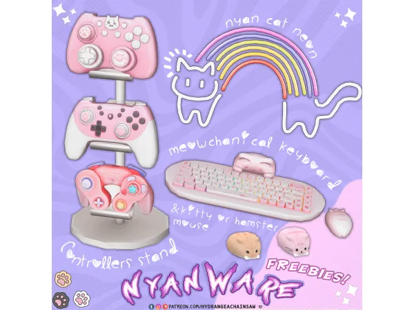 Mix Nyanware freebies by hydrangeachainsaw - The Sims 4 Custom Content