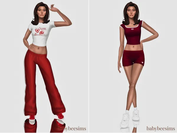 Maxis Match Tomato Girl Lookbook Athletic Wear by simsfinds - The Sims 4 Custom Content