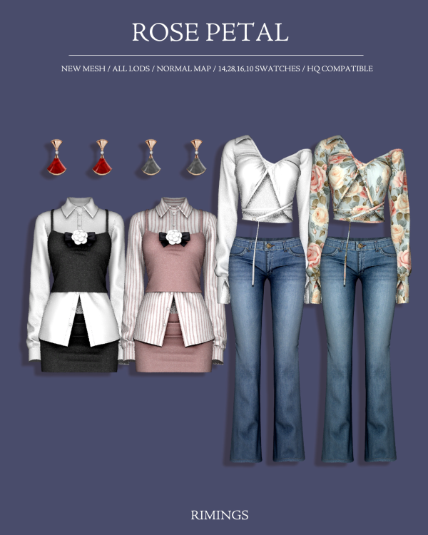 Alpha [RIMINGS] Rose Petal by simsfinds - The Sims 4 Custom Content