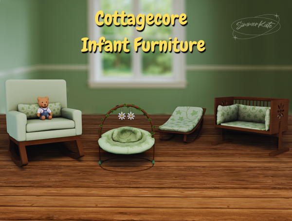Alpha Cottagecore infant furniture by simmerkatex - The Sims 4 Custom Content