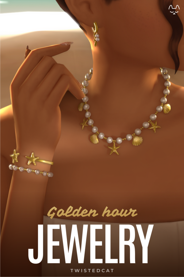 Maxis Match Golden Hour Jewelry Set by simsfinds - The Sims 4 Custom Content