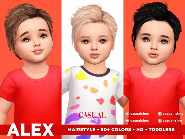Alpha Alex Hairstyle Toddlers - The Sims 4 Custom Content