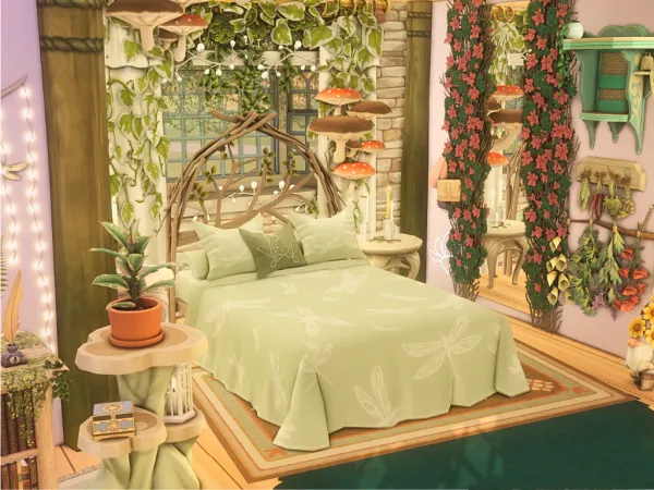 Maxis Match Dragonfly Haven Bedroom by wrzosowemarzenia - The Sims 4 Custom Content