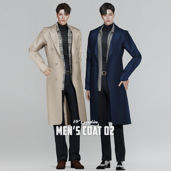Alpha [KK] Men's coat 02 by simsfinds - The Sims 4 Custom Content