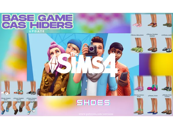 Mix Base Game CAS Hiders Update Shoes by astrisim - The Sims 4 Custom Content