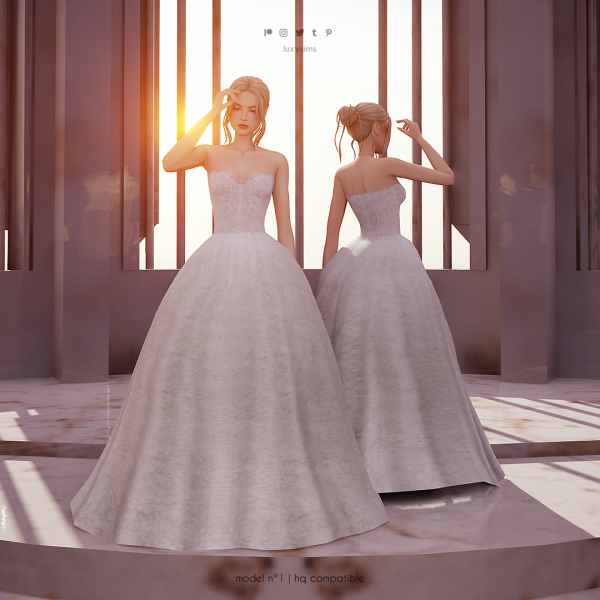 Maxis Match Dress nº1 Wedding Collection by luxysims - The Sims 4 Custom Content
