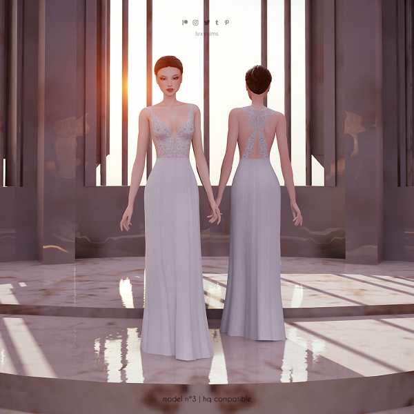 Maxis Match Dress nº3 Wedding Collection by luxysims - The Sims 4 Custom Content
