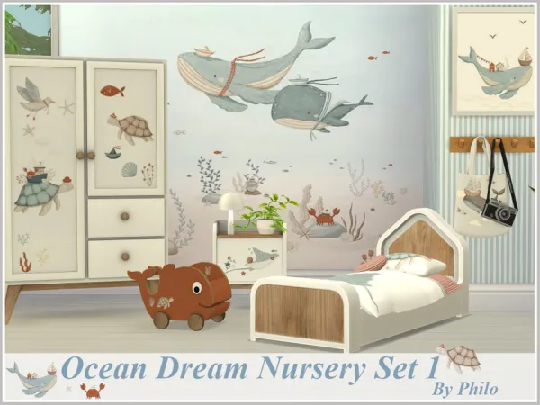 Maxis Match Ocean Dream Nursery Set (Part 1) by philo - The Sims 4 Custom Content