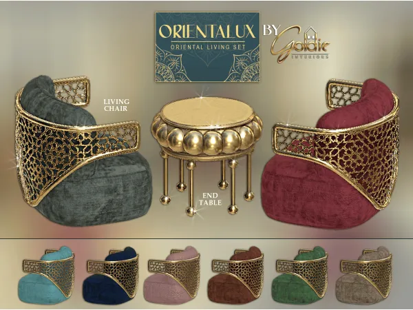 Alpha Oriental living set by goldie_s4 - The Sims 4 Custom Content