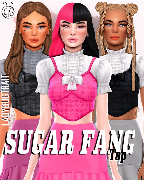 Maxis Match Sugar Fang Top download by ladybugtrait - The Sims 4 Custom Content