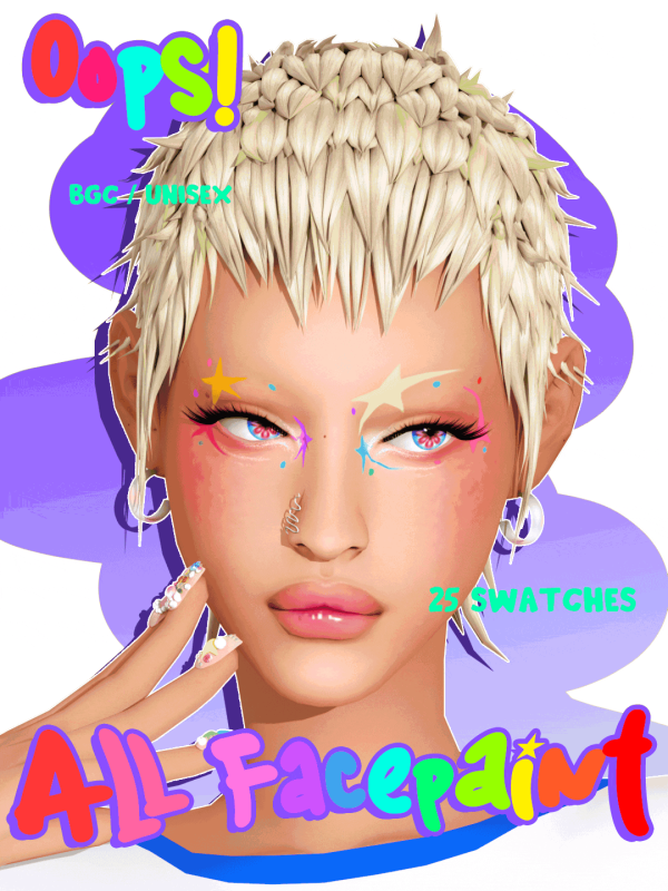 Maxis Match Oops All Facepaint by simsfinds - The Sims 4 Custom Content