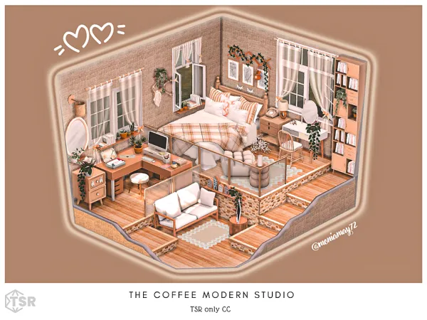 Alpha The Coffee Modern Studio by moniamay72 - The Sims 4 Custom Content