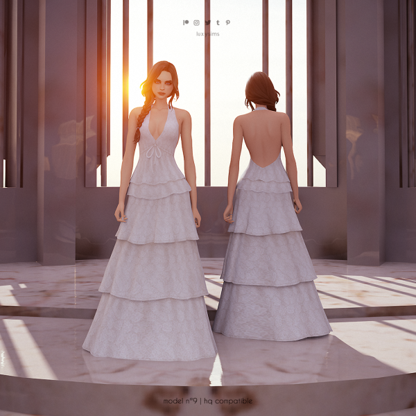 Maxis Match dress nº9 wedding collection by luxysims - The Sims 4 Custom Content