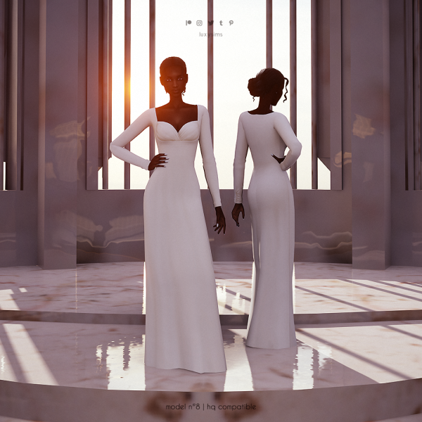 Maxis Match dress nº8 wedding collection by luxysims - The Sims 4 Custom Content