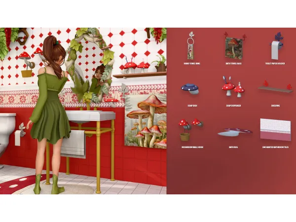 Maxis Match ENCHANTED BATHROOM ACCESSORIES by ModCo Studios - The Sims 4 Custom Content