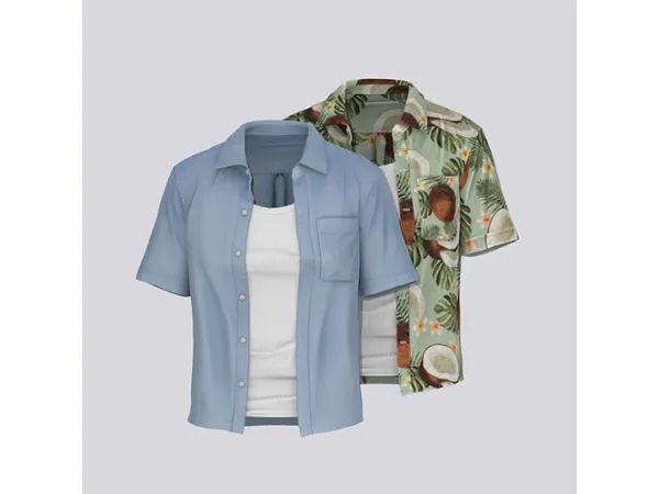 am Half Sleeve Shirt 01, Basic Socks 02 by NORUSIMS