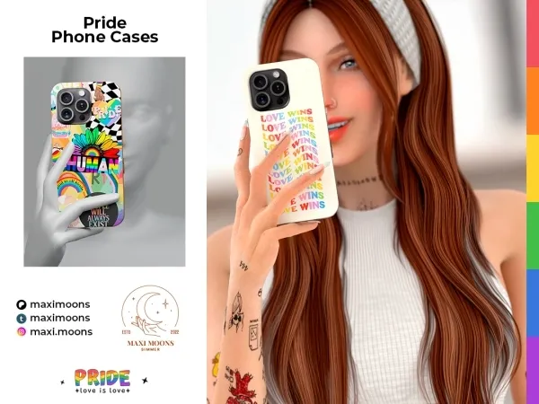Mix Pride Phone Cases by maximoons - The Sims 4 Custom Content