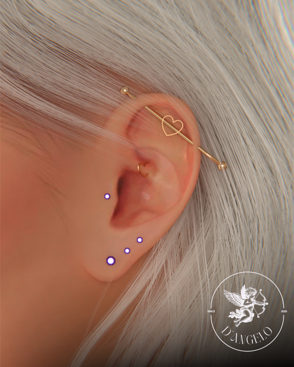 Alpha Heart Piercing Set by d-angelo3d - The Sims 4 Custom Content