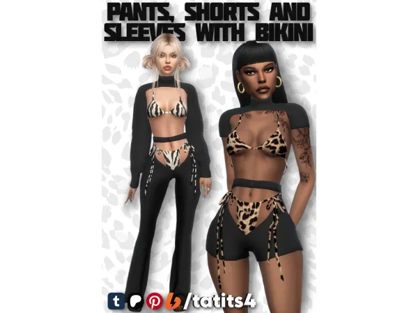 Pants, shorts and sleeves with bikini by tatits4
