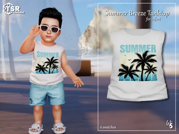 Alpha Summer Breeze Tanktop (infant) by wisteriasims - The Sims 4 Custom Content