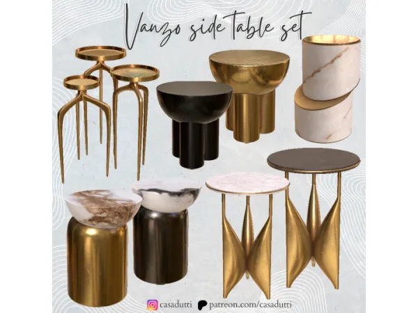 Alpha Vanzo side table set - The Sims 4 Custom Content