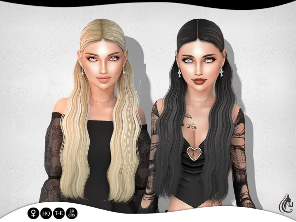Alpha Layla hairstyle - The Sims 4 Custom Content
