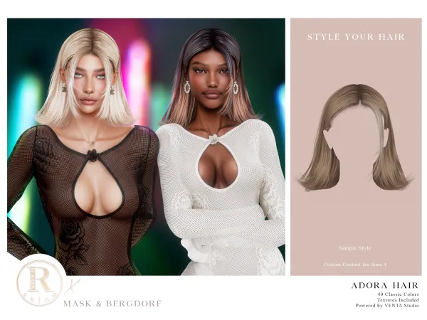 Alpha RAMA Adora Hair (Sample) by bergdorfsims - The Sims 4 Custom Content