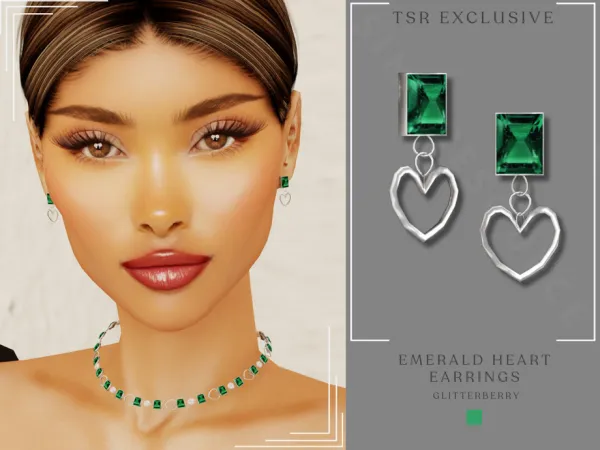 Emerald Heart Earrings