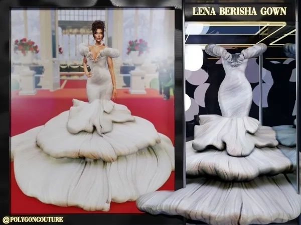 Maxis Match Lena Berisha Gown by polygoncouture - The Sims 4 custom content