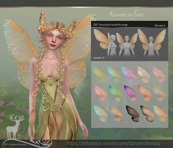 Alpha DSF Translucent butterfly wings by simsfinds - The Sims 4 Custom Content