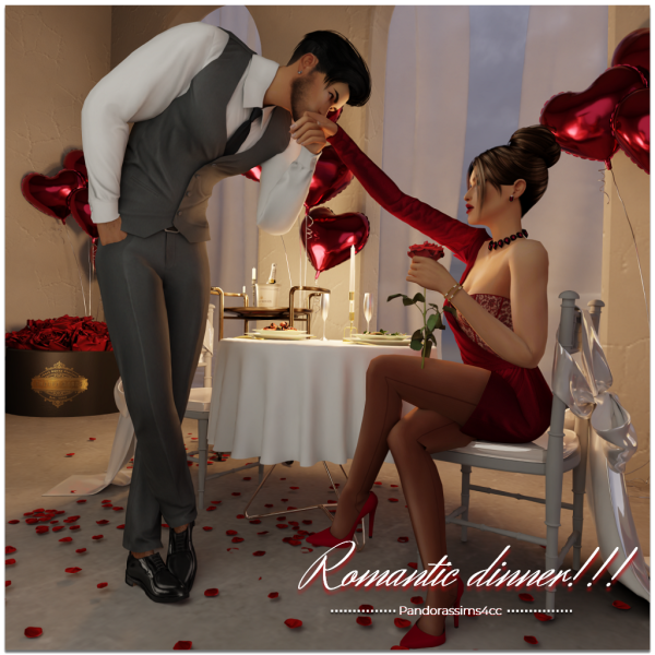 Maxis Match Romantic dinner by pandorassims4cc - The Sims 4 Custom Content