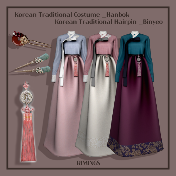 Alpha [RIMINGS] Korean Traditional Costume _Hanbok Binyeo by simsfinds - The Sims 4 Custom Content