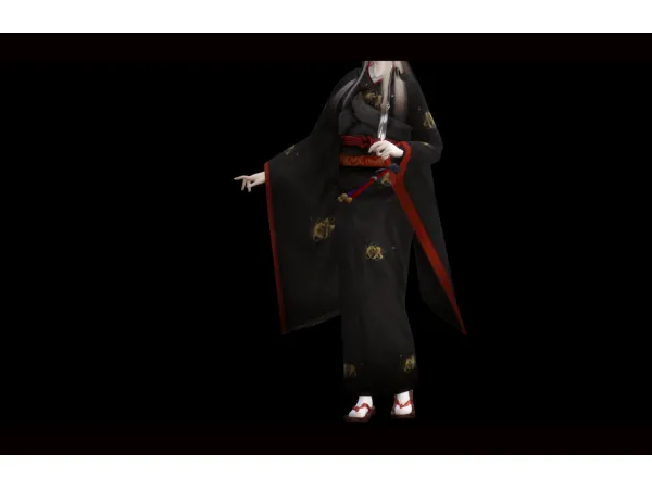 Maxis Match Fatal Frame 5 Shiragiku kimono zouyousims by simsfinds - The Sims 4 Custom Content
