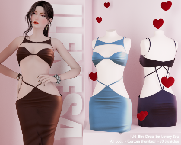 Alpha ILN Bira Dress by ilenes4 - The Sims 4 Custom Content