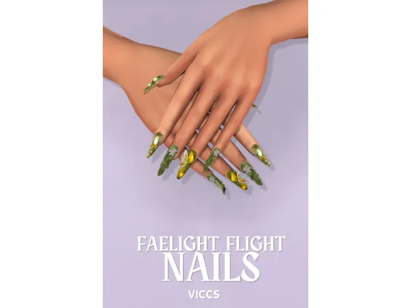 Mix VICCS_FAELIGHT FLIGHT NAILS (TEEN ELDER) - The Sims 4 Custom Content