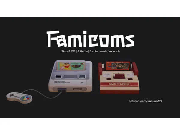Mix Functional Retro Famicoms by simsfinds - The Sims 4 Custom Content