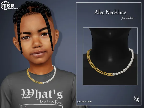 Alpha Alec Necklace (children) by wisteriasims - The Sims 4 Custom Content
