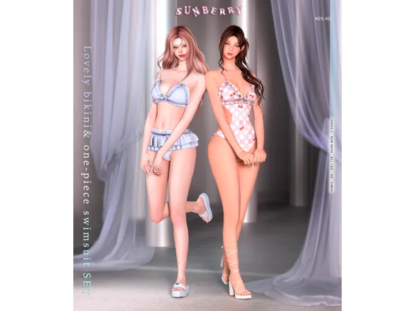 Alpha [SUNBERRY]2540_Lovely bikini swimsuit - The Sims 4 Custom Content