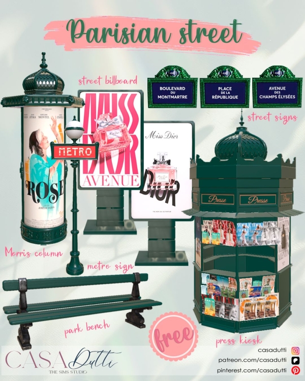 Alpha Parisian Street by casadutti - The Sims 4 Custom Content