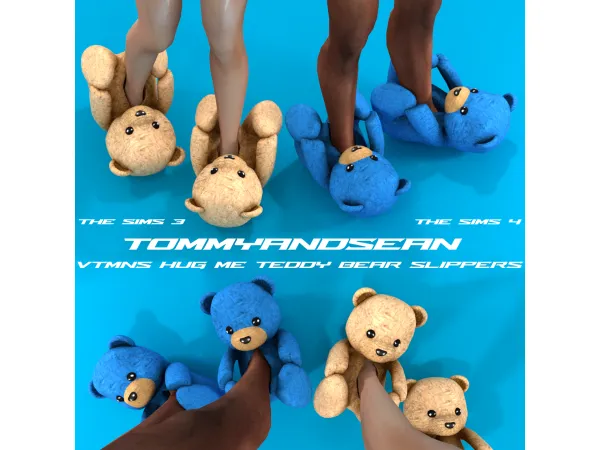 Alpha VTMNS HUG ME TEDDY BEAR SLIPPERS AND by tommyandseancc - The Sims 4 Custom Content